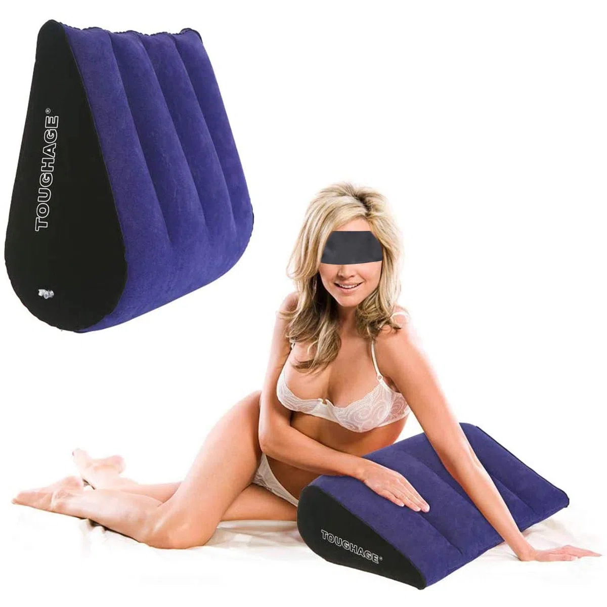 Oreiller Gonflable Lombaires pour Couples Sexe Coussin Triangle Ensemble Compensé Pliable avec Pompe Sexy Ruban Support Portable Confort Posture Plus Appropriée Hauteur Accueil Voyage