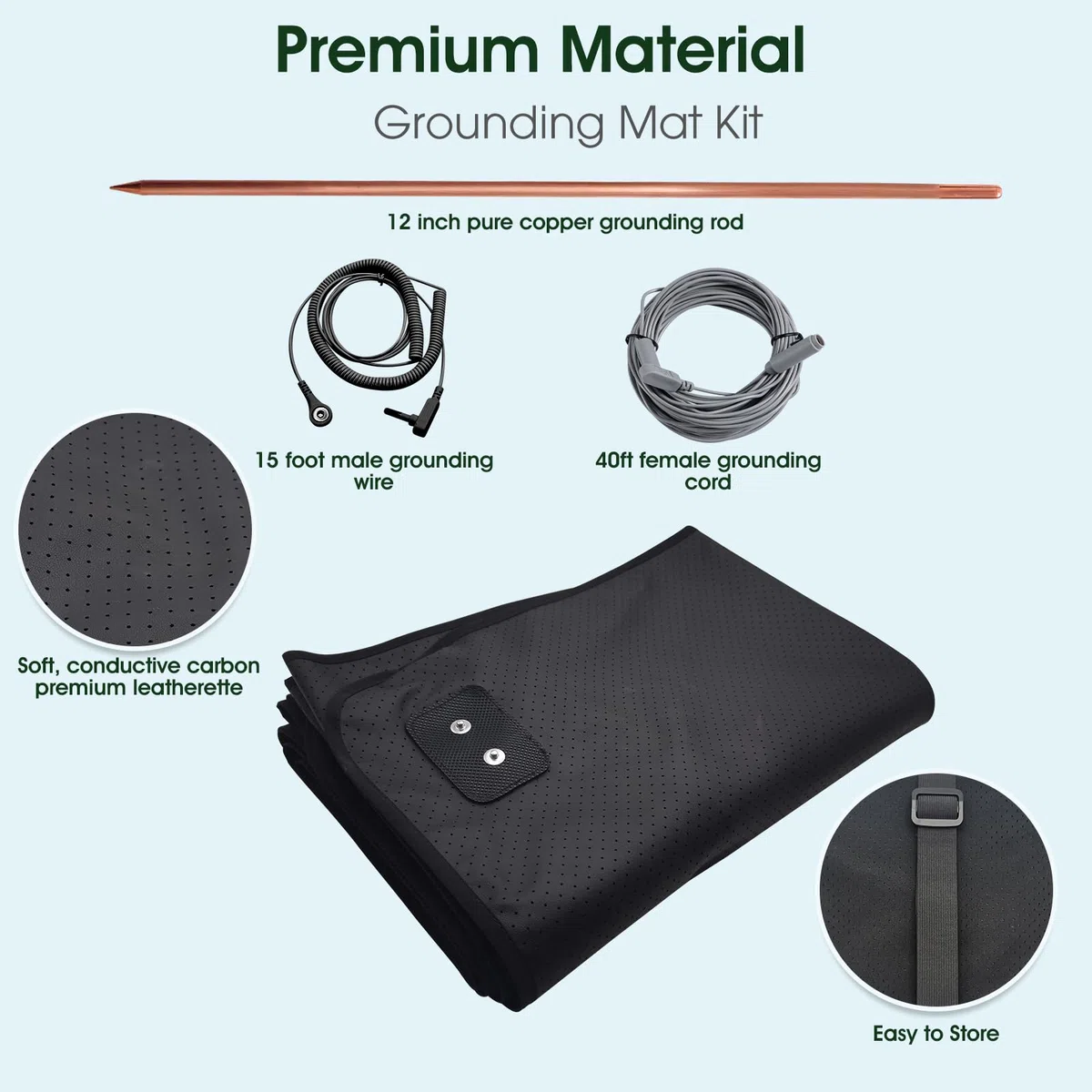 Housse de matelas de mise à la terre pour lit avec kit de mise à la terre en cuivre, tapis de sommeil universel, reconnexion à la terre contre les champs électromagnétiques, améliore l'énergie, aide