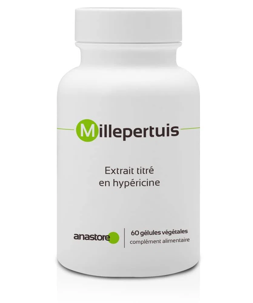 MILLEPERTUIS * 230 mg / 60 gélules * Extrait Titré en Hypéricine * Cerveau, Digestion (troubles gastro-intestinaux), Équilibre émotionnel * Fabriqué en France