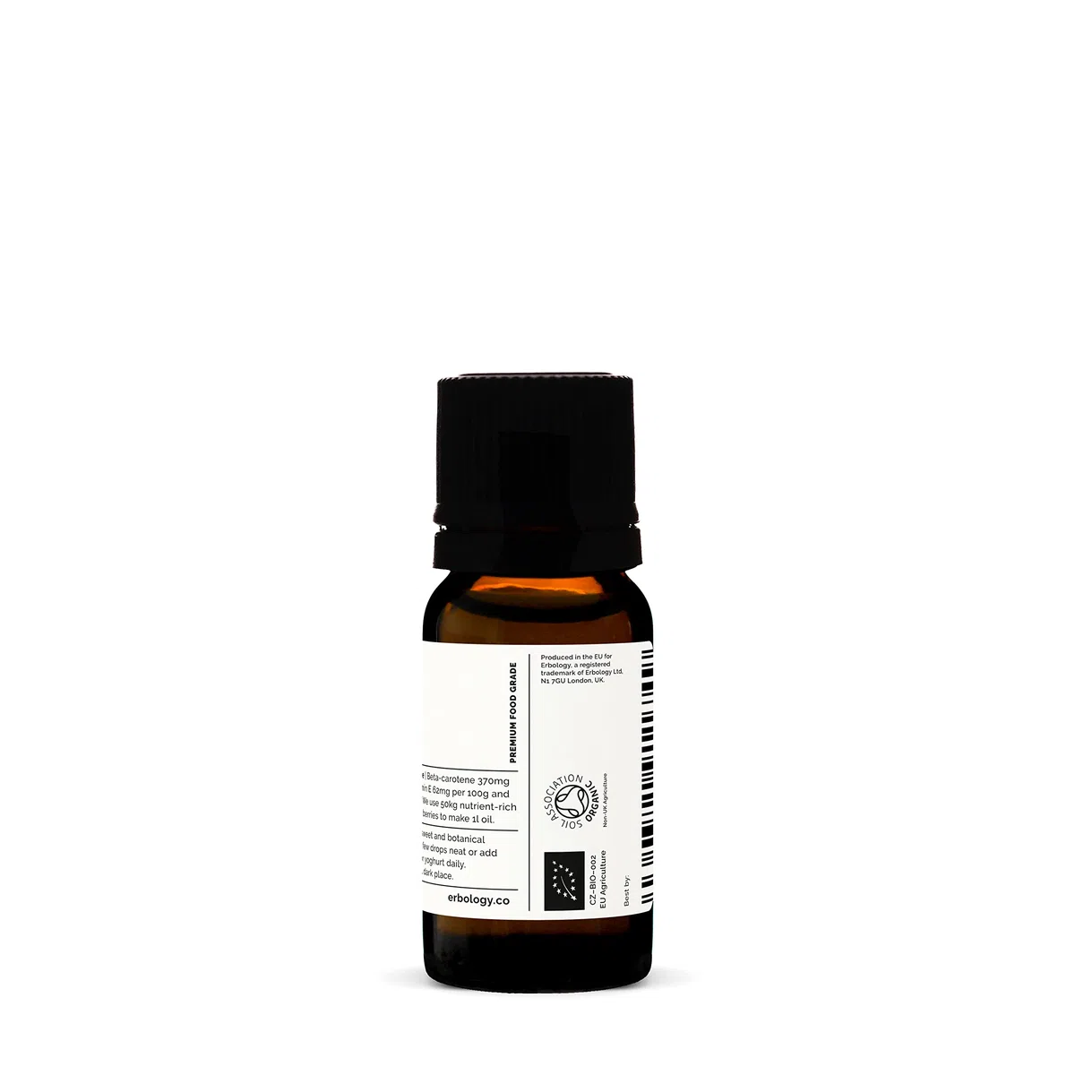 Huile d'argousier 100 % bio 10 ml – Pressée à froid 50:1 – Qualité supérieure – Riche en oméga7 et bêtacarotène – Droit de la ferme – Sans OGM – Sans additifs ni conservateurs – Bouteille en verre