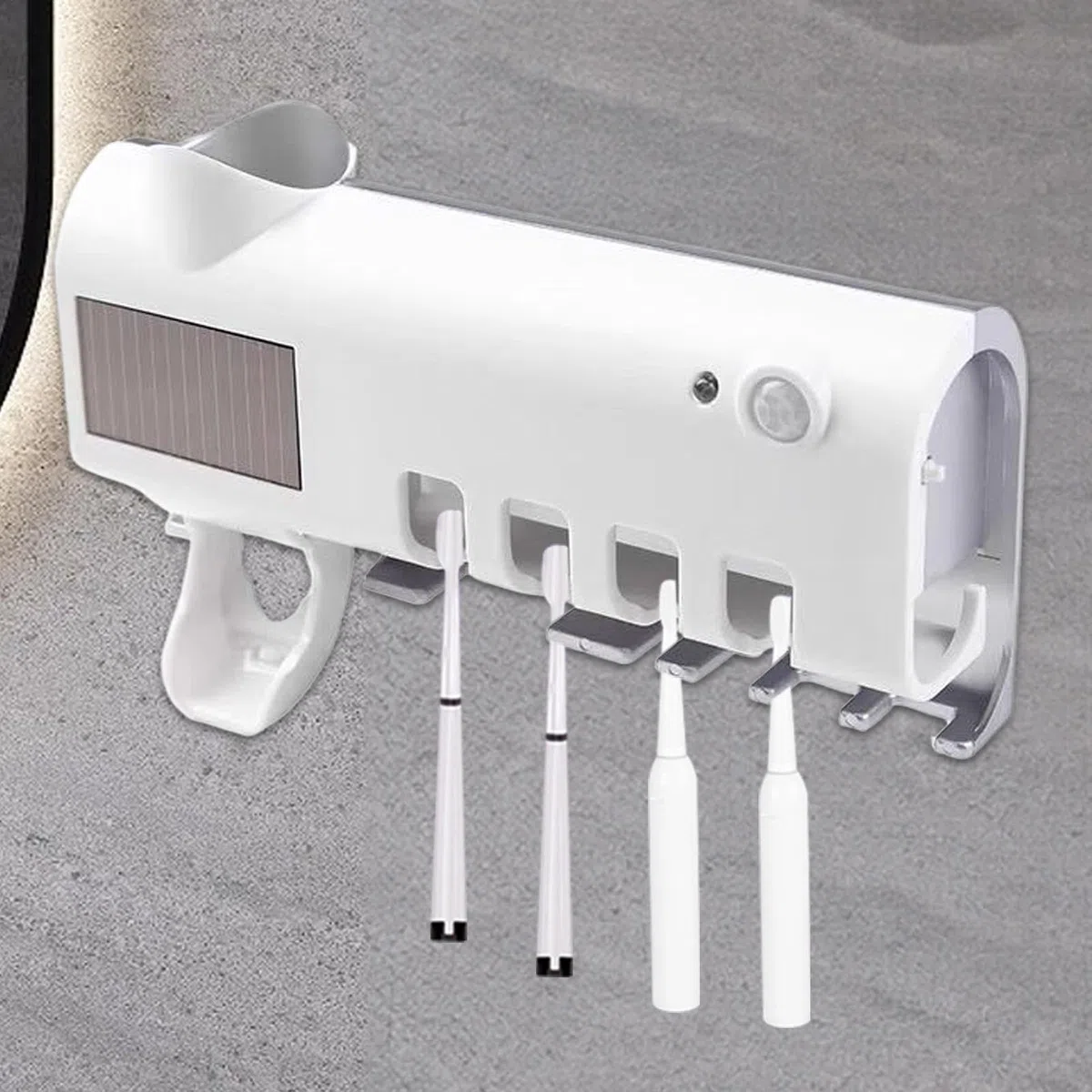 Support pour brosses à dents - Stérilisateur de brosses à dents avec lumière UV de 1200 mAh | Stérilisation efficace, sans perçage nécessaire, nettoyant de brosse à dents