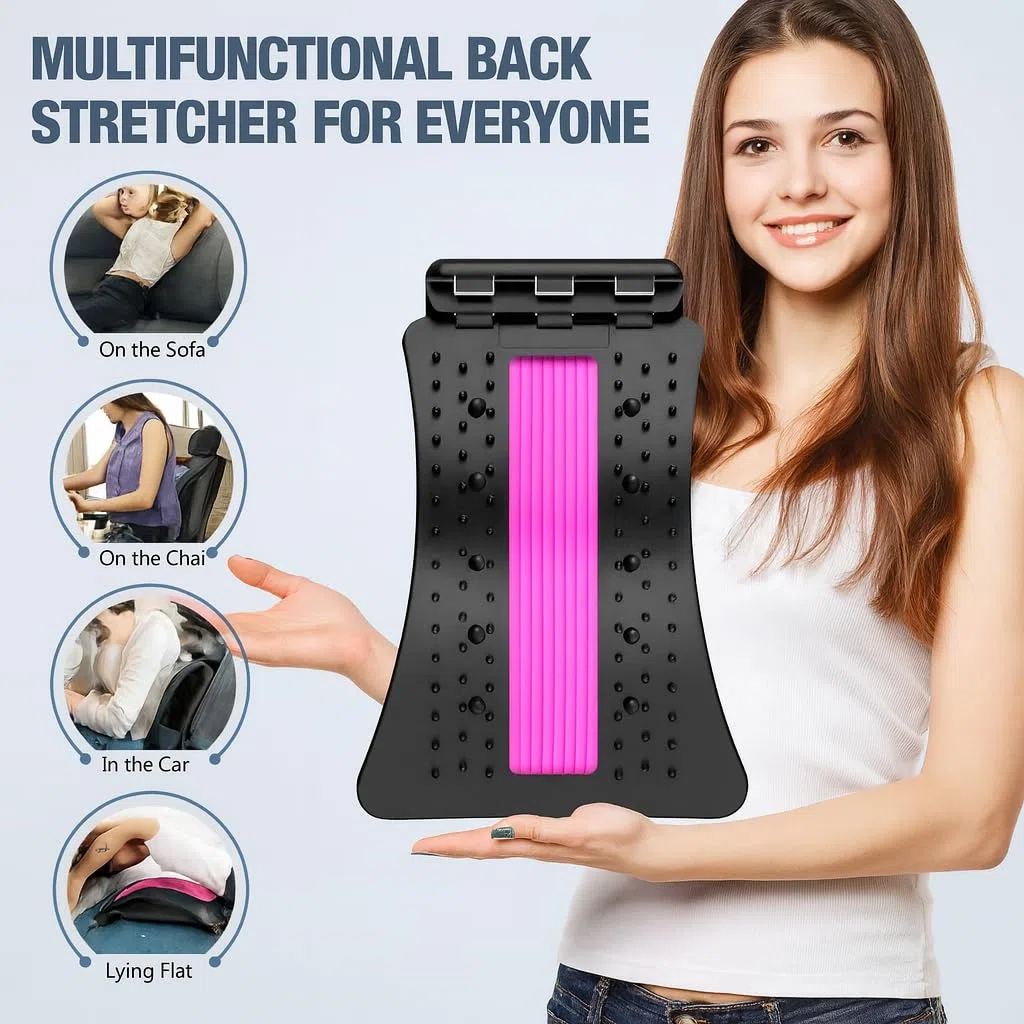 Appareil d’étirement du Dos 3 Niveaux – Correcteur de Posture, Support Lombaire pour Relaxation Musculaire, Yoga, Fitness et soulagement du Stress