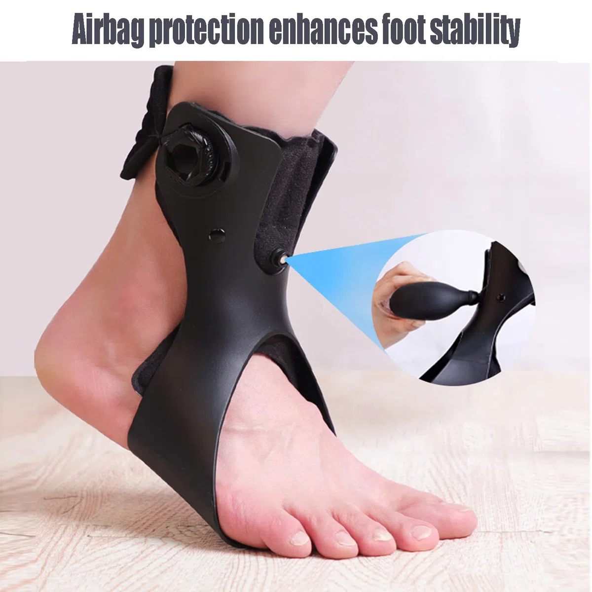 Orthèse pour pied tombé, support de cheville avec coussin d'air gonflable confortable pour hémiplegie, chaussures pour accidents vasculaires cérébraux et marche, Left-X-Large