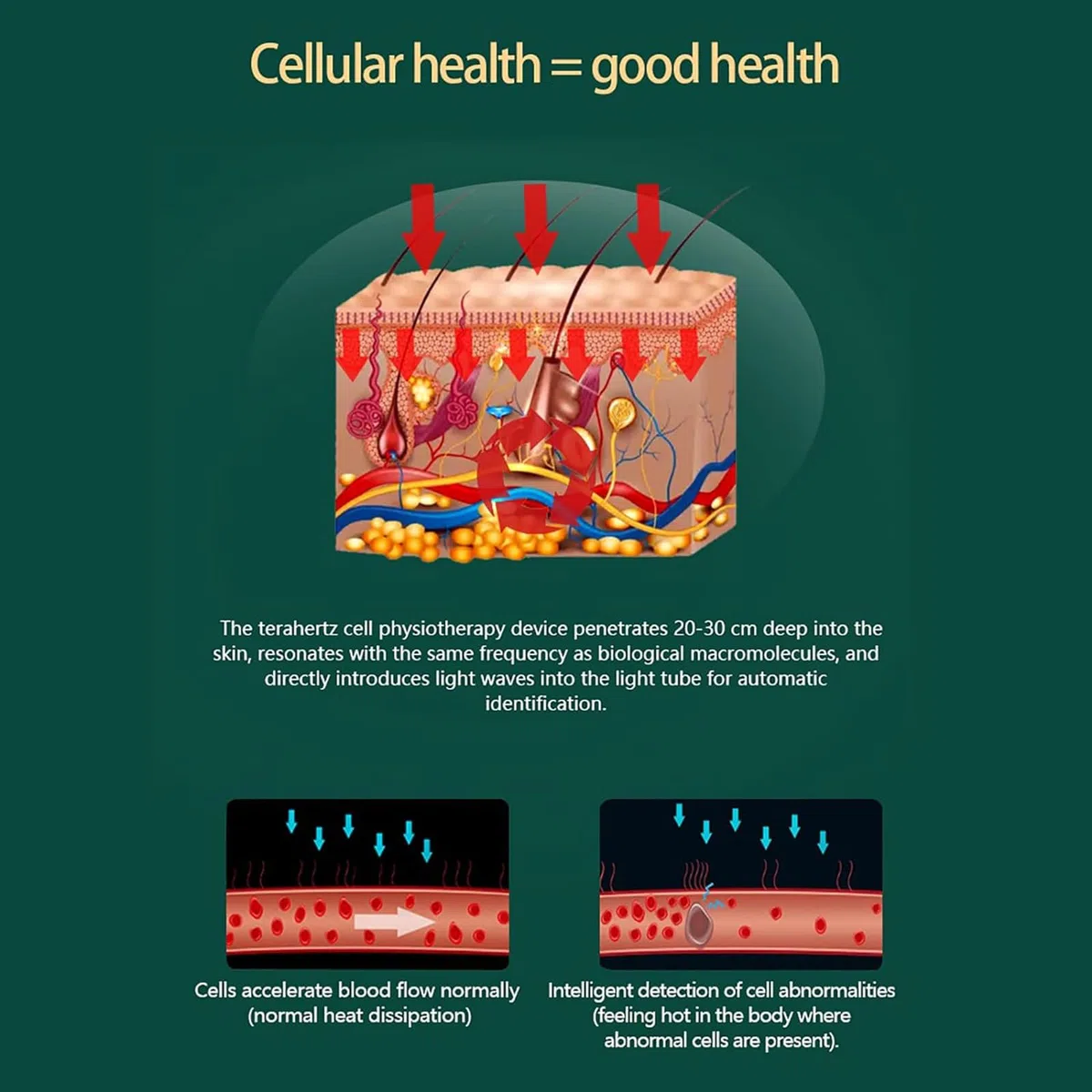 Terahertz Appareil de physiothérapie pour salon à domicile, spa, club – Dispositif de thérapie thermique à ondes lumineuses, soulage les douleurs corporelles, drague méridiens, réparation du corps