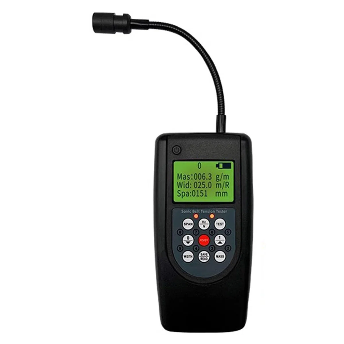 Testeur de Tension de Ceinture Sonique, Plage De Fréquence 10 Hz-680 Hz, avec Sonde De Direction Réglable, Stocker 20 Paramètres de Ceinture, Capteur Optique pour la Mesure
