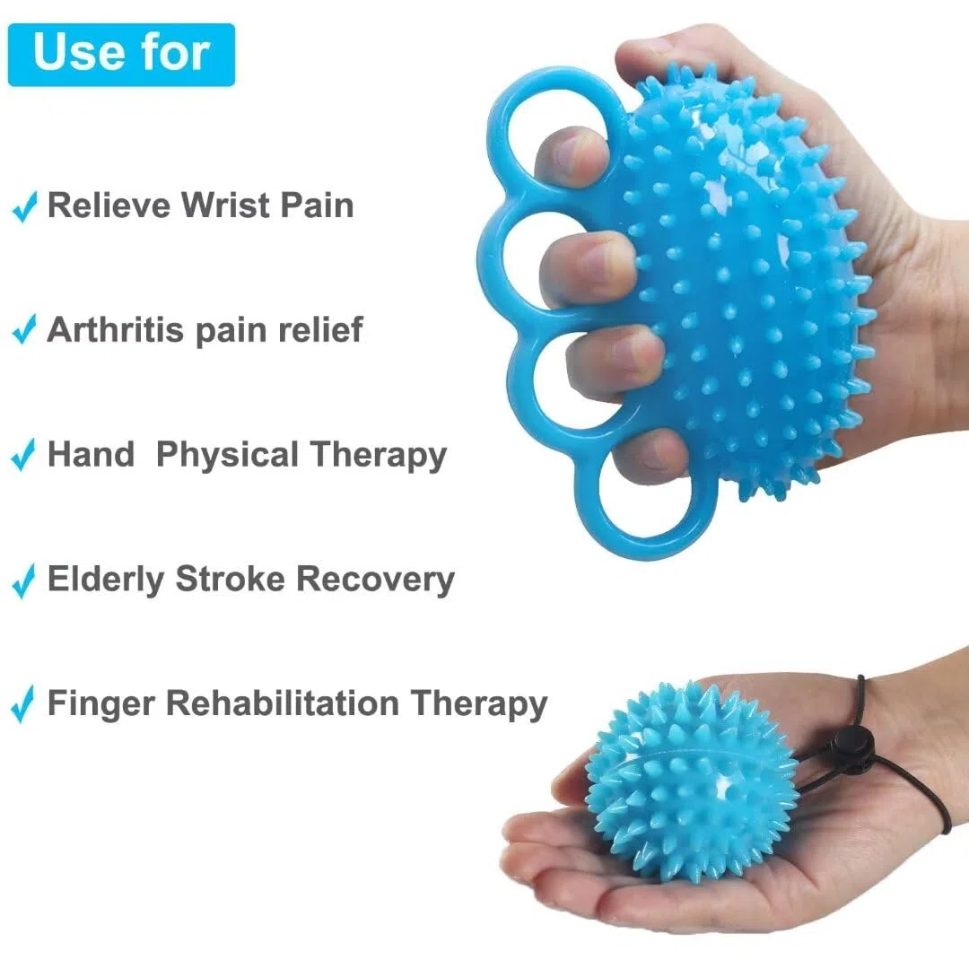 Balle d'exercice pour la main - Pour soulager le stress - Pour améliorer la flexibilité, soulager les doigts et le poignet, pour la rééducation, l'arthrite, le canal carpien