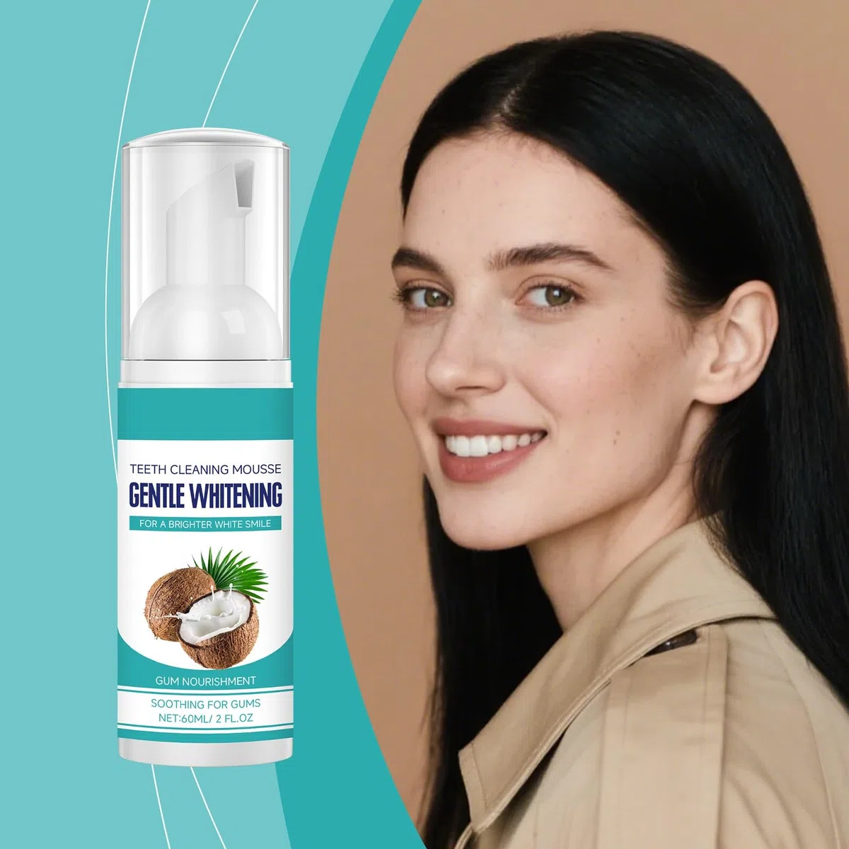 Mousse Douce For Blanchir Les Dents – Élimination Quotidienne Des Taches, Soins Bucco-dentaires For Une Haleine Fraîche, Application Facile Au Pinceau(3pcs)