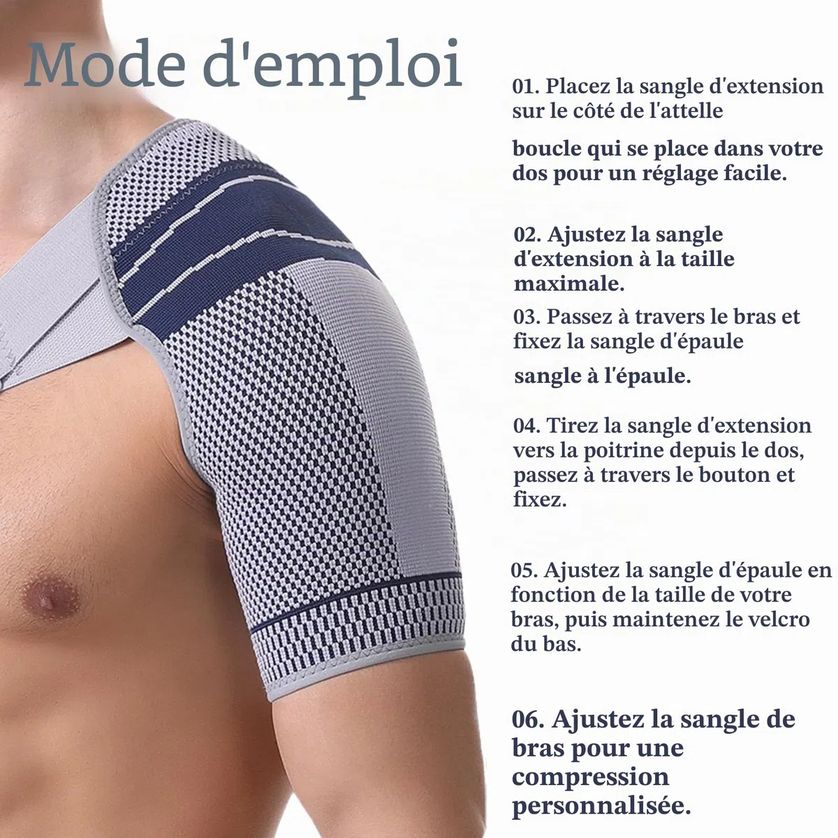 Épaulière pour femmes, Épaulière pour hommes, Support d'épaule, Bandage d'épaule, Convient pour l'épaule gauche ou droite