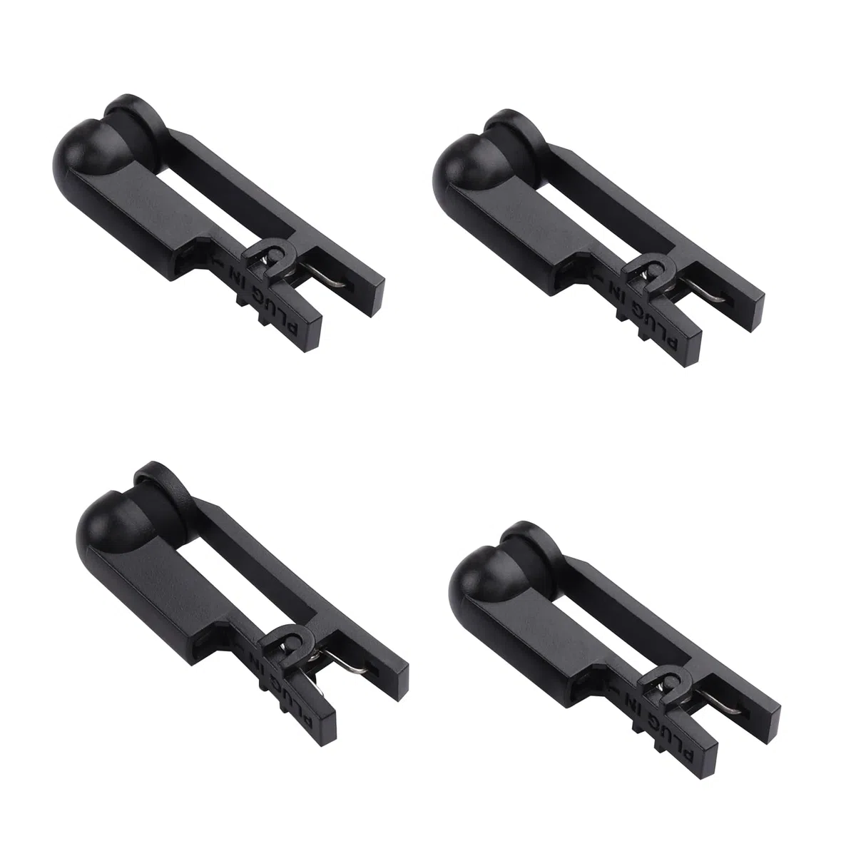 Lot de 4 électrodes à clip pour oreille en silicone avec connecteur universel à broche de 2,0 mm pour améliorer le sommeil, la récupération musculaire et la relaxation (Noir simple face)