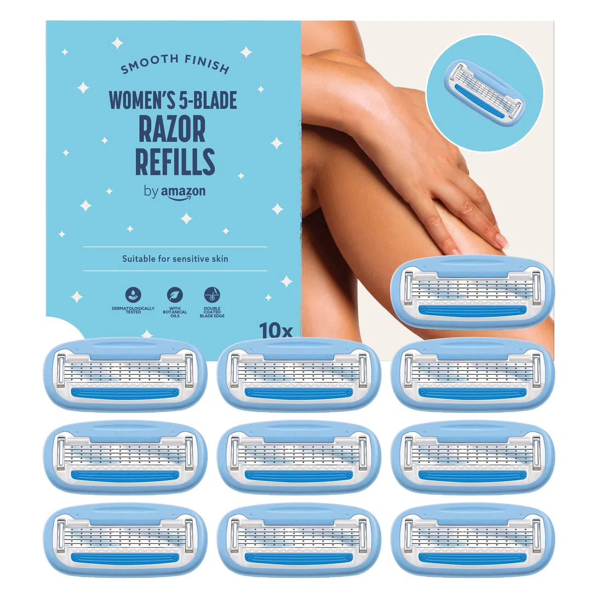 by Amazon Lot de 10 recharges pour rasoir à 5 lames pour femme, 10 pièces