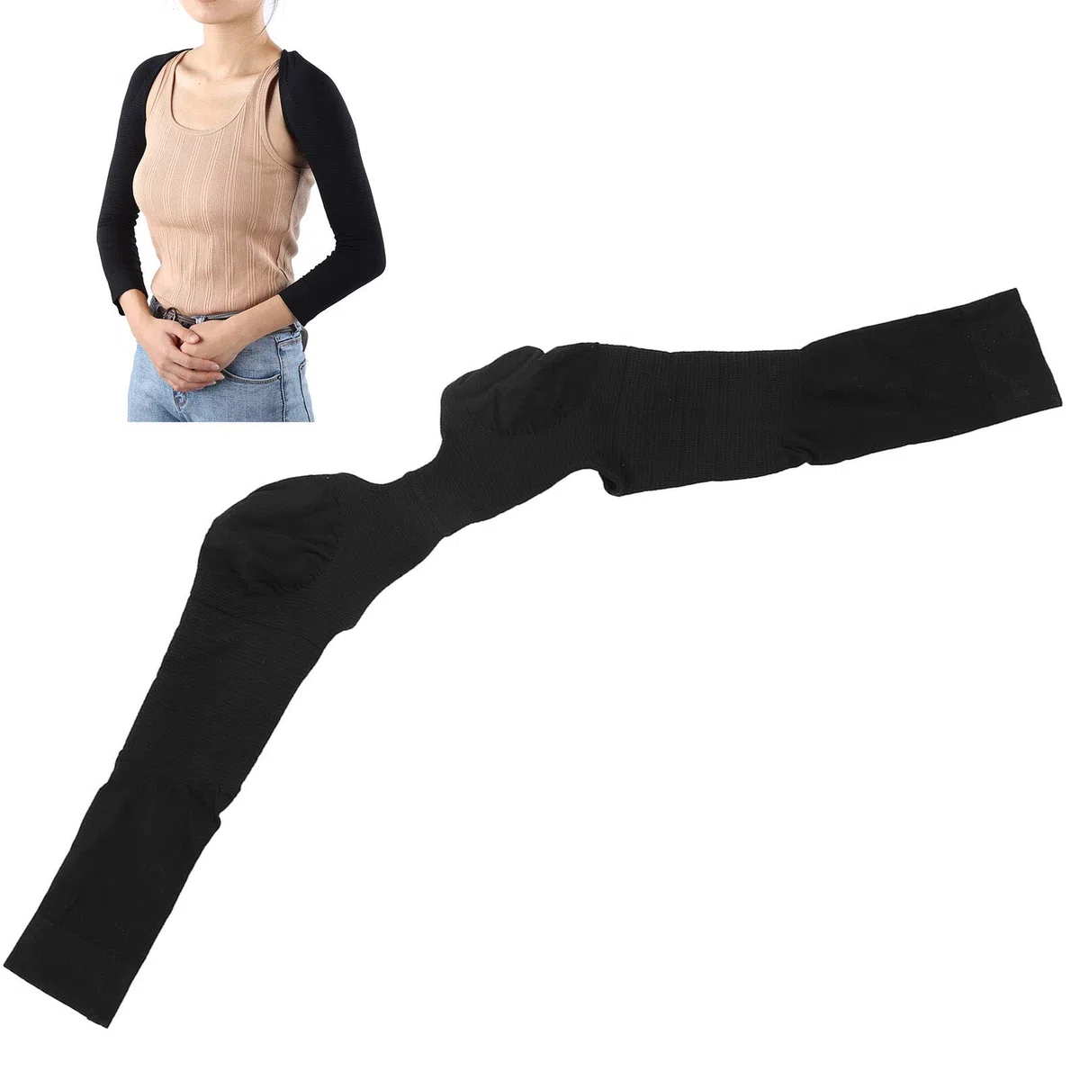 Manche de Compression du Bras, Manchon de Compression de l'épaule Correction Arrière Protecteur Posture Posture Afficier Shaper Sleeve pour le Bras avec Pression Segmentée pour la Verticale