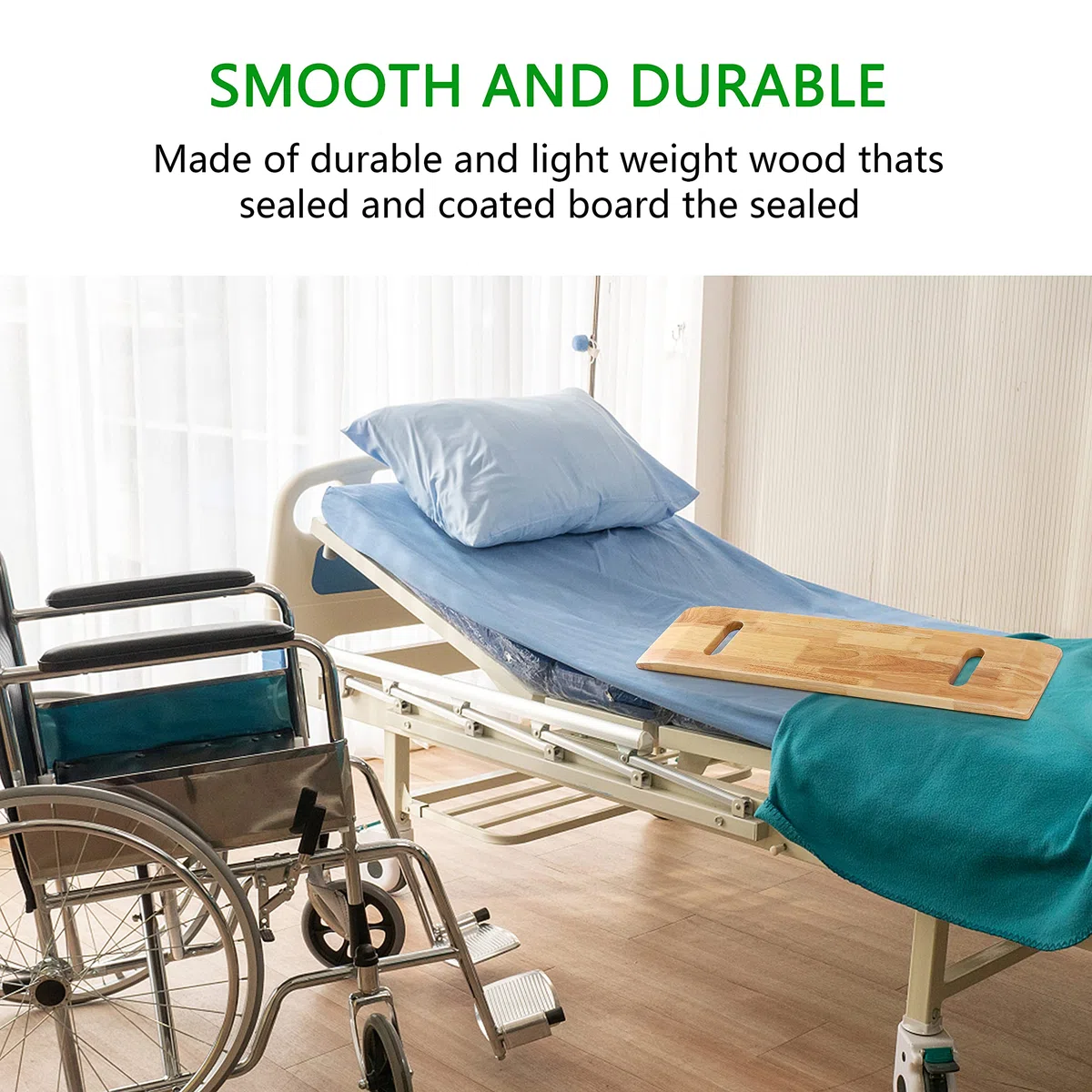 YPCBYNBS Planche de transfert, dispositif d'aide à glissière en bois pour transférer les patients, les personnes âgées, les personnes âgées et les handicapés d'un fauteuil roulant, d'un lit, d'une