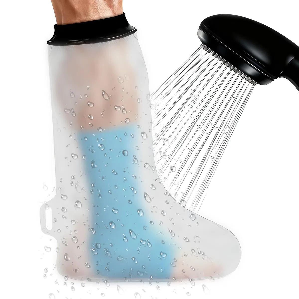 Protection de douche étanche pour la douche et le bain,100% étanche et réutilisable,Protection en plâtre imperméable pour les jambes, doux pour la peau, facile à mettre