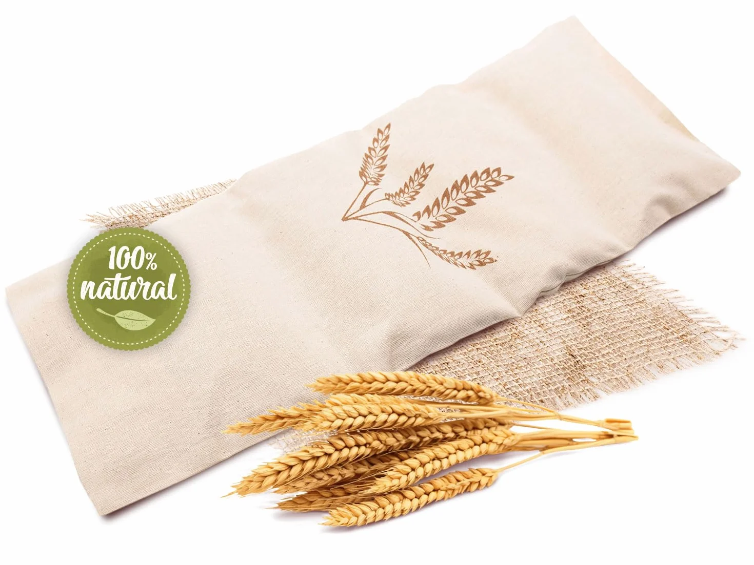 ZOLLNER Coussin en grains grand - coussin chauffant adapté au micro-ondes - contre les tensions de la nuque et des épaules - grains de blé naturels - housse amovible et lavable - 20x53 cm