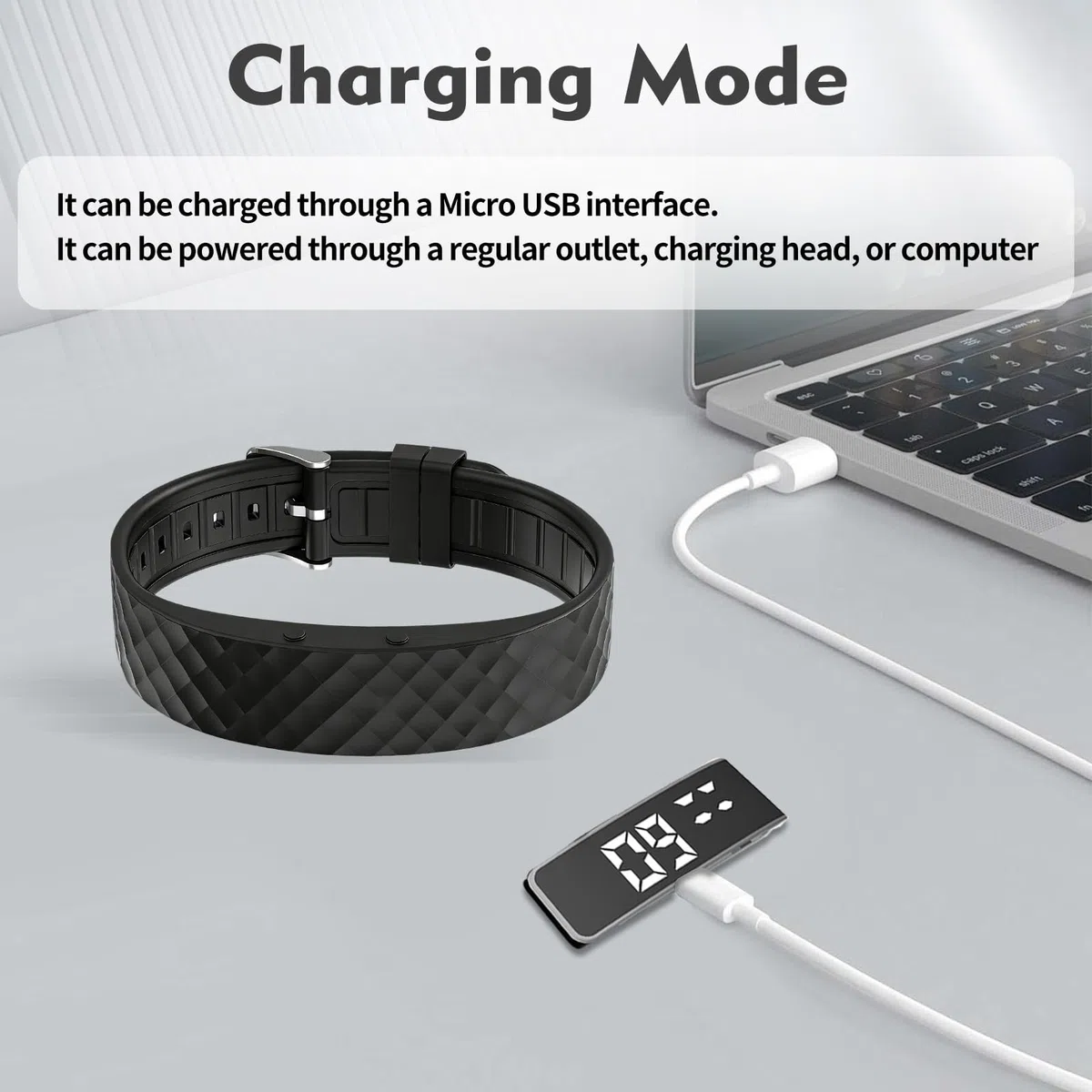 Bracelet Alarme Vibrante Silencieuse avec 8 Alarmes Programmables, Montre Réveil à Vibration Sans Bruit pour Rappels Médicaments, Travail, Sport, Sommeil, Bracelet Réglable Homme Femme