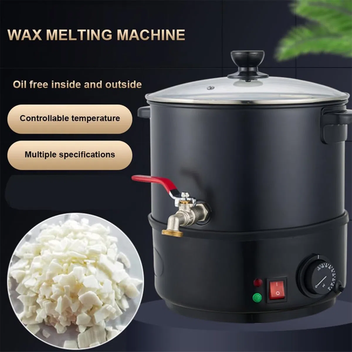 Chauffe-Cire Professionnel avec Bec verseur isolé - Réglable de 30 °C à 100 °C et Thermostat Automatique for Loisirs créatifs et Soins Spa(20L)