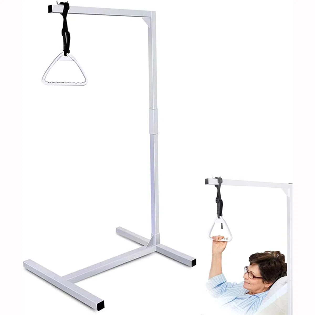 Barre de Transfert pour Canne de Levage Au Lit, Barre de Trapeze Autoportante, pour Personnes Âgées et Handicapées, pour Une Mobilité Améliorée