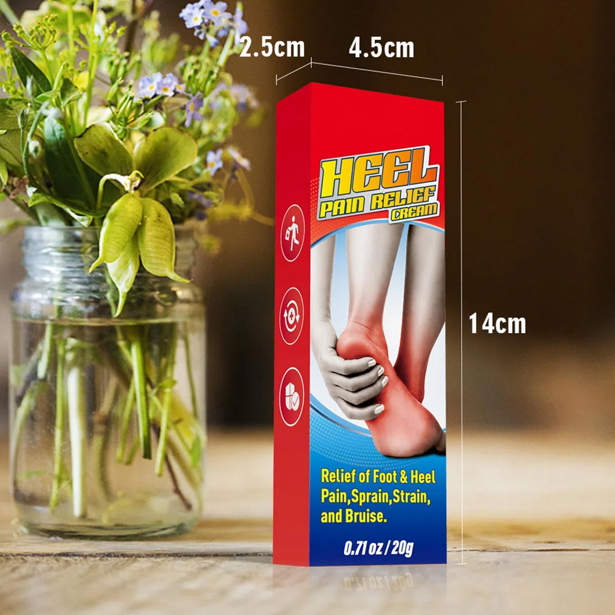 Crème Soulagement de la Douleur au Pied,Pommade Apaisante pour Talons,Crème pour les Pieds,Apaisante pour les Douleurs Musculaires,Heel Pain Ointment,1PC