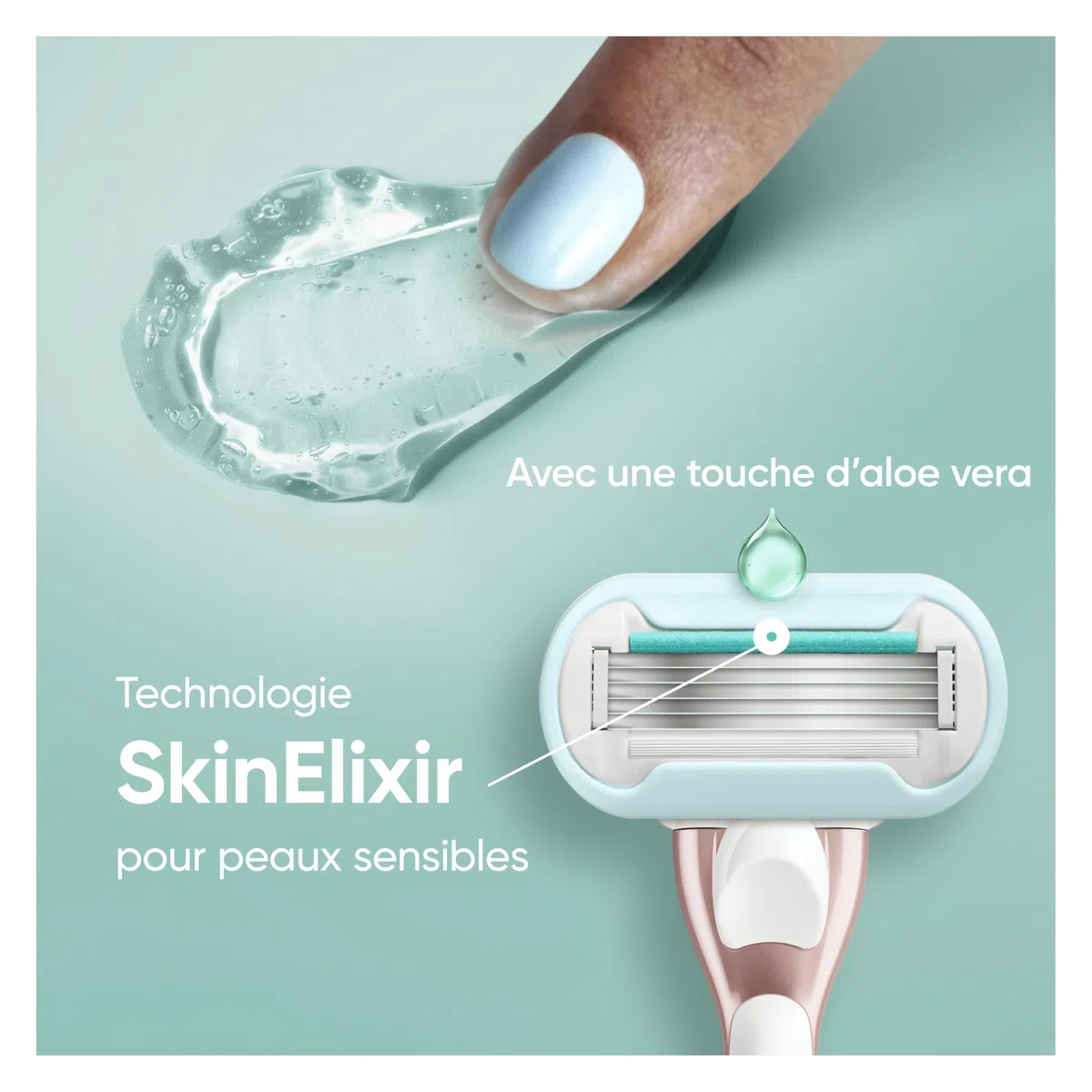 Gillette Venus Lames de Rasoir Femme, 3 Rechanges Pro Smooth Sensitive – Cartouche avec une Bande Lubrifiante, Technologie SkinElixir Conçue pour la Peau Sensible, 1 Recharge Jusqu’à 30 Jours