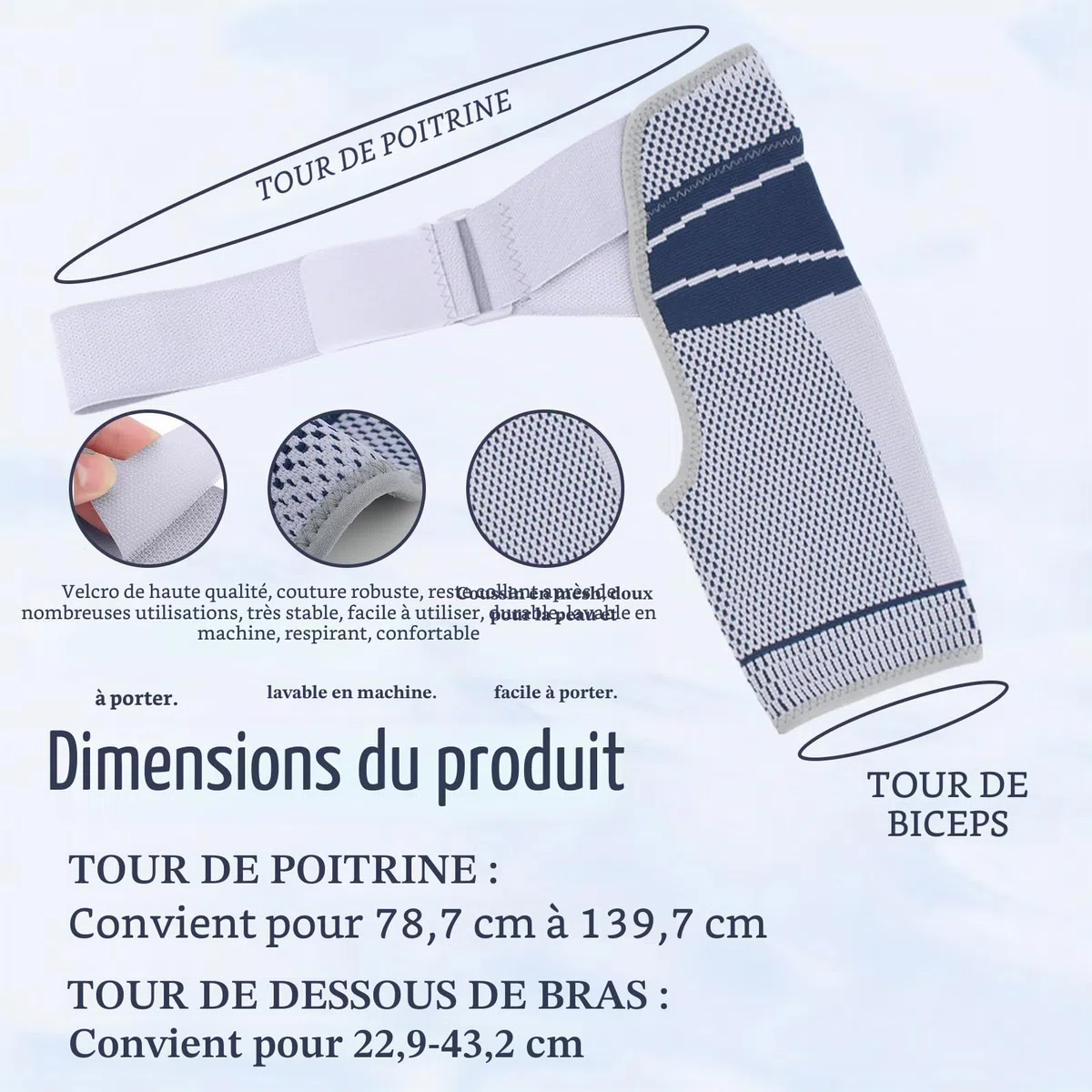 Épaulière pour femmes, Épaulière pour hommes, Support d'épaule, Bandage d'épaule, Convient pour l'épaule gauche ou droite