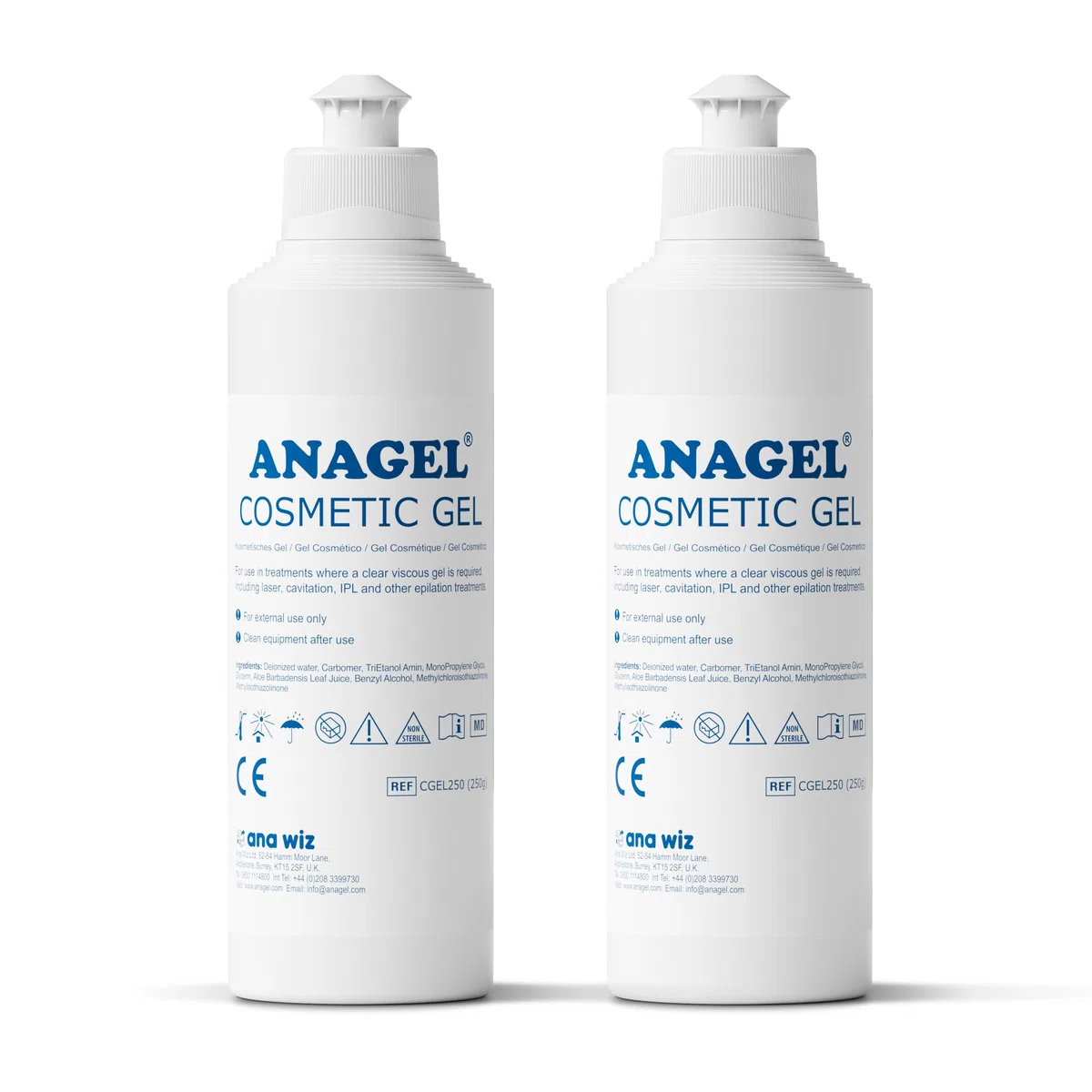 Anagel Gel cosmétique IPL/laser, 2 x 250 ml