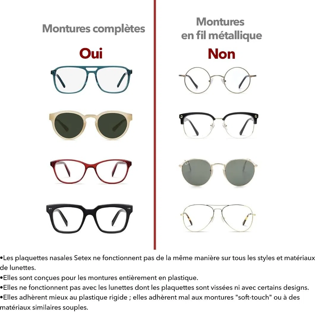 Setex Gecko Grip Plaquettes de Nez Antidérapantes Pour Lunettes, Epaisseur 1,8 mm (5 paires noires), 2500 Fibres Microstructurées Innovantes Par Plaquette, 1,8 mm x 7 mm x 16 mm