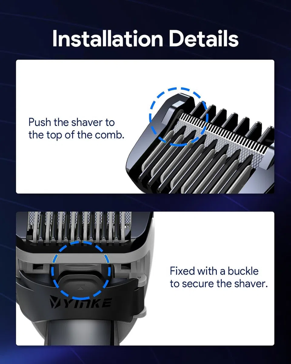 Yinke Sabot Réglable 14 en 1 Compatible avec QP2520 QP2530 QP2620 QP2630 Rasoir Lames, 14 Hauteurs de Coupe Comprises Entre 0,4 et 10 mm Peignes
