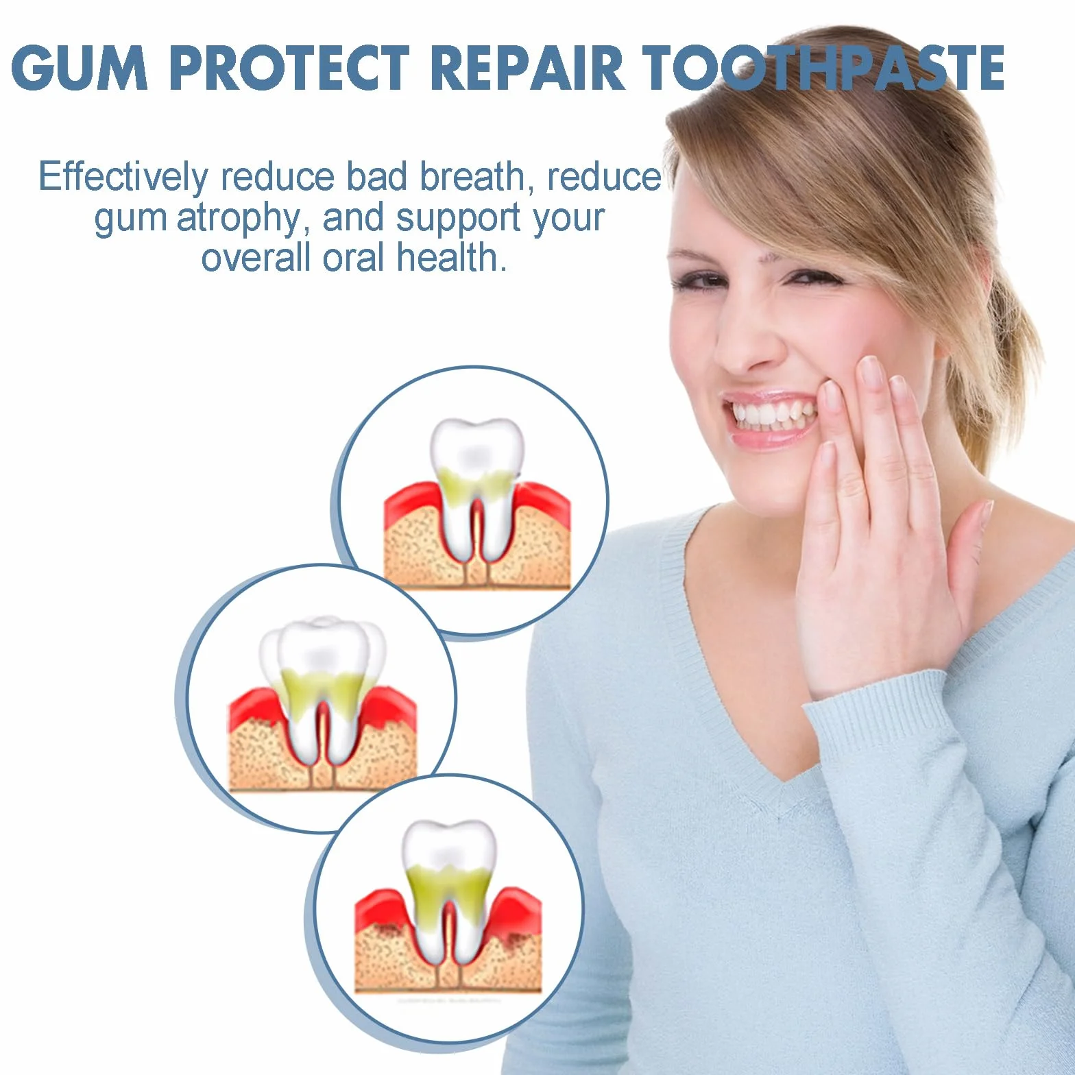 Gum Repair Gel Réparateur De Gencives,Gouttes De Repousse Des Gencives,Favorise La Guérison,Assure Une Haleine Fraîche,30ML