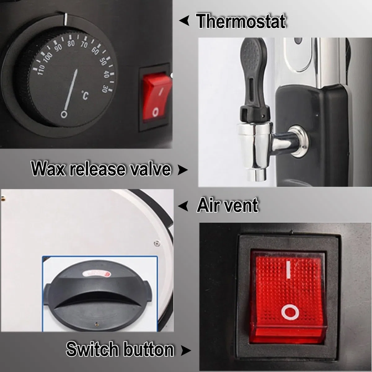 Chauffe-Cire Professionnel avec Bec verseur isolé - Réglable de 30 °C à 100 °C et Thermostat Automatique for Loisirs créatifs et Soins Spa(20L)