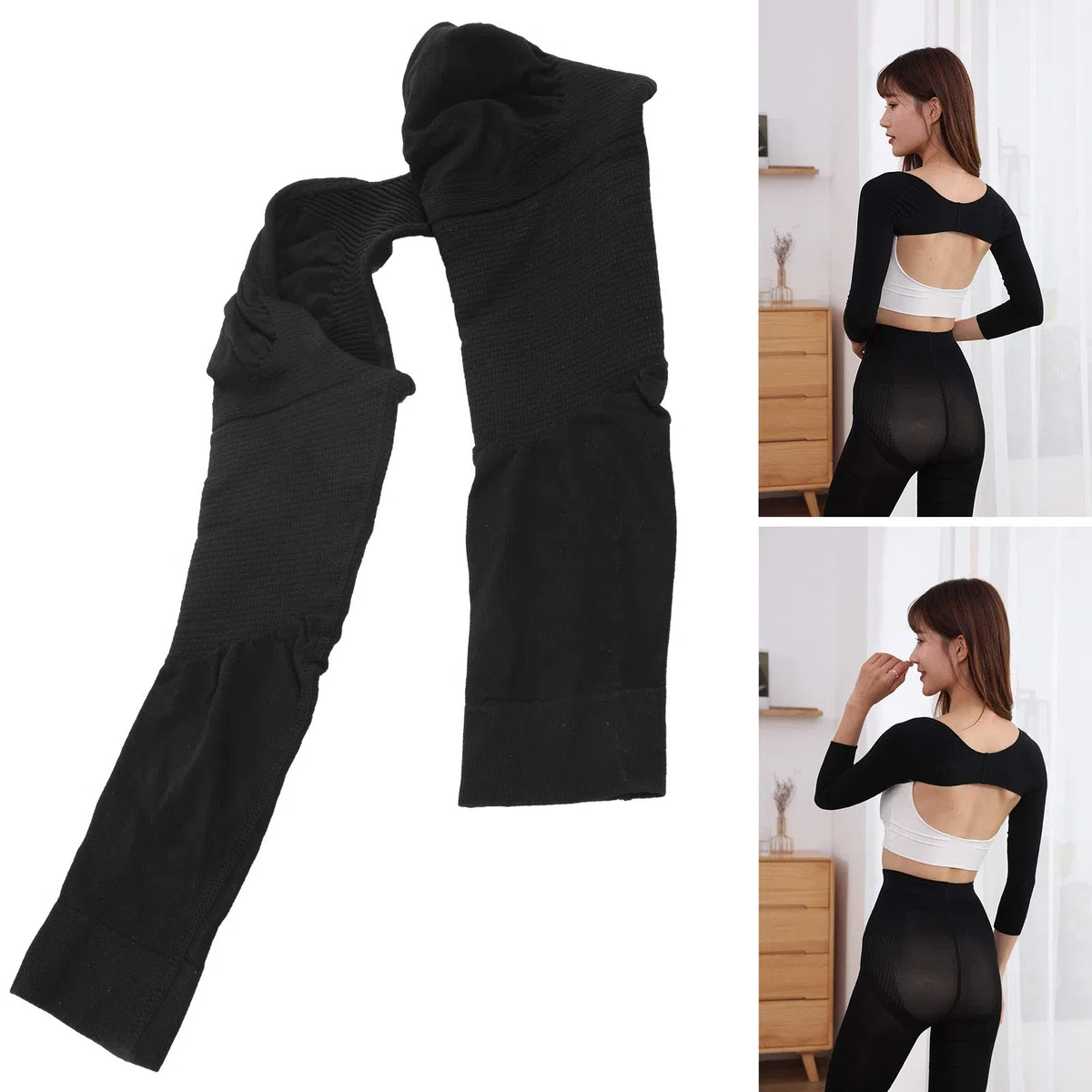 Manche de Compression du Bras, Manchon de Compression de l'épaule Correction Arrière Protecteur Posture Posture Afficier Shaper Sleeve pour le Bras avec Pression Segmentée pour la Verticale