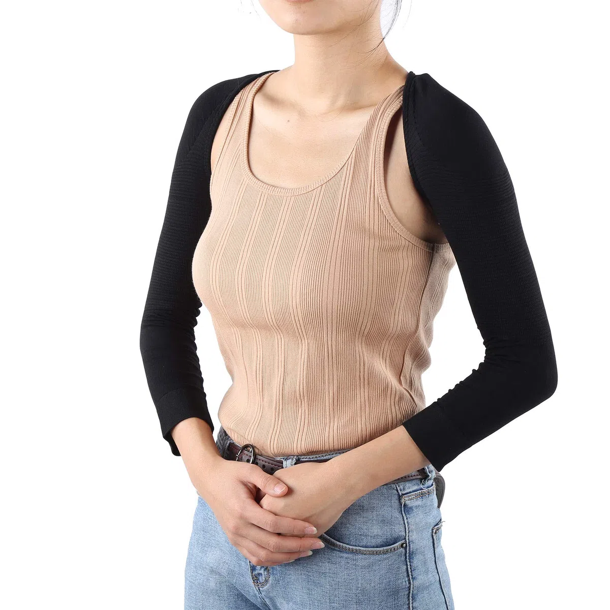 Manche de Compression du Bras, Manchon de Compression de l'épaule Correction Arrière Protecteur Posture Posture Afficier Shaper Sleeve pour le Bras avec Pression Segmentée pour la Verticale