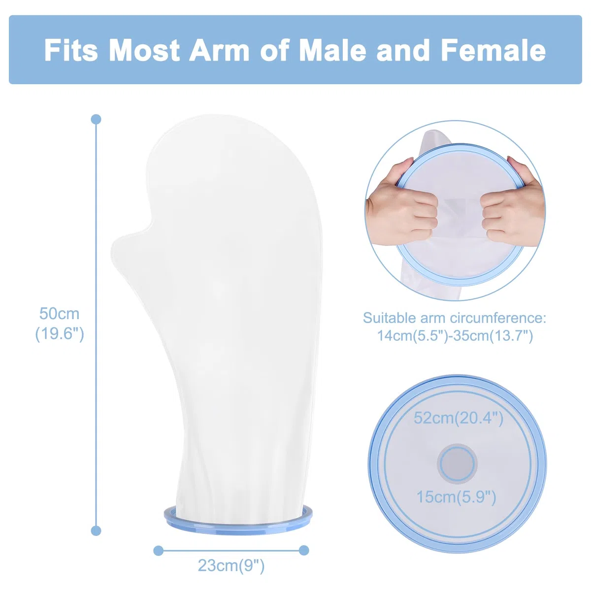 Protege Platre Bras Adulte, Protection Pansement Imperméable Réutilisable et Durable, Sac Etanche Platre Gardez les Plaies et le Bandage au sec Pendant le Bain