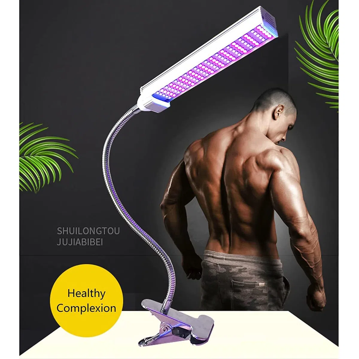 Lampe De Bronzage UVA, Lampe De Bronzage Faciale Réglable avec Base À Clipser Et Conception De Synchronisation, Lampe de Bronzage LED pour Le Visage du Corps du Visage