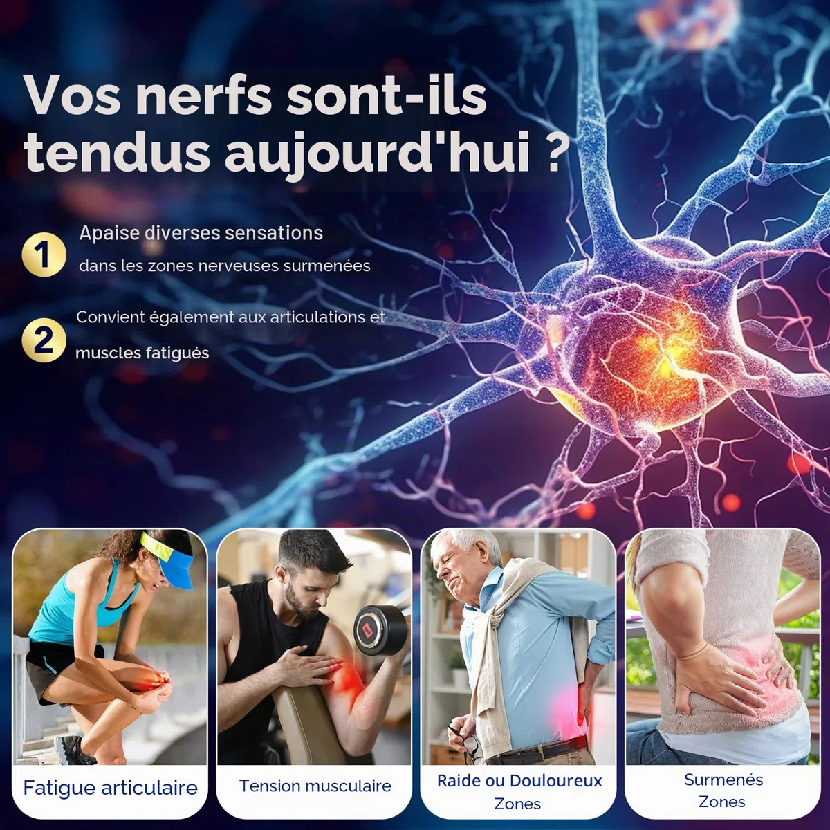 Crème de neuropathie pour inconfort musculaire et articulaire, gel apaisant à base de plantes à l'arnica et à la lavande pour un soulagement ciblé des pieds, des mains, des jambes et du dos, 120 g