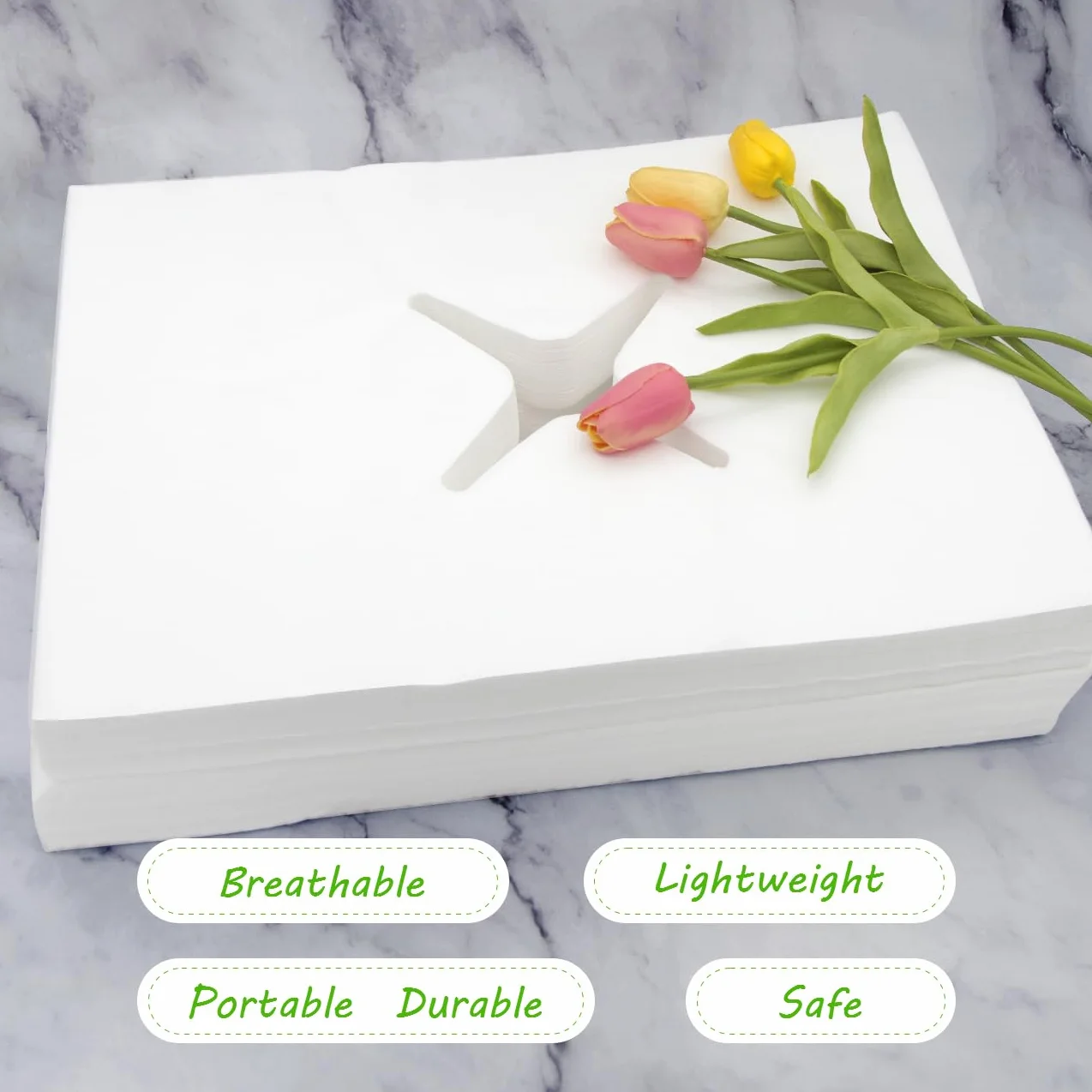 100 Pièces Têtière Table de Massage, 30 x 40 cm Serviettes Jetables pour Fente Nasale pour Tables de Massage Convient à Toutes Les Tables de Massage
