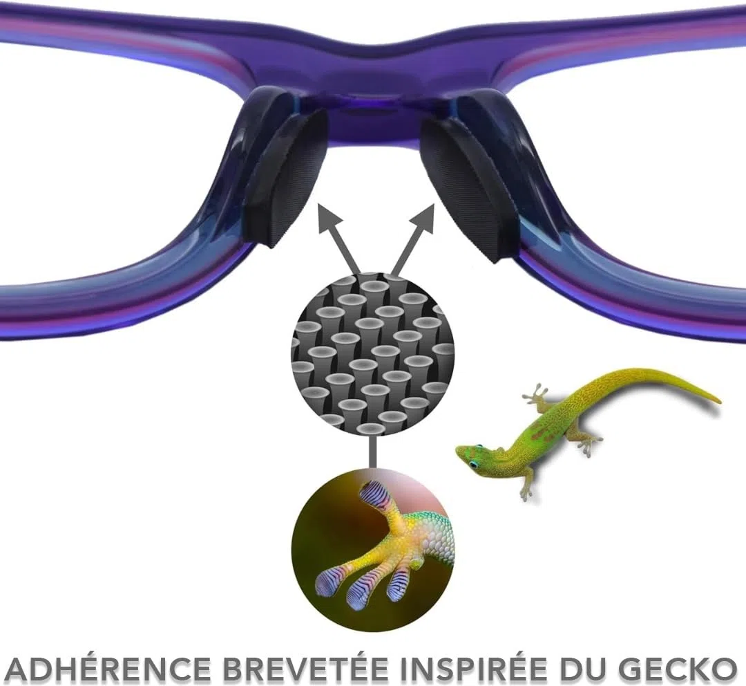 Setex Gecko Grip Plaquettes de Nez Antidérapantes Pour Lunettes, Epaisseur 1,8 mm (5 paires noires), 2500 Fibres Microstructurées Innovantes Par Plaquette, 1,8 mm x 7 mm x 16 mm