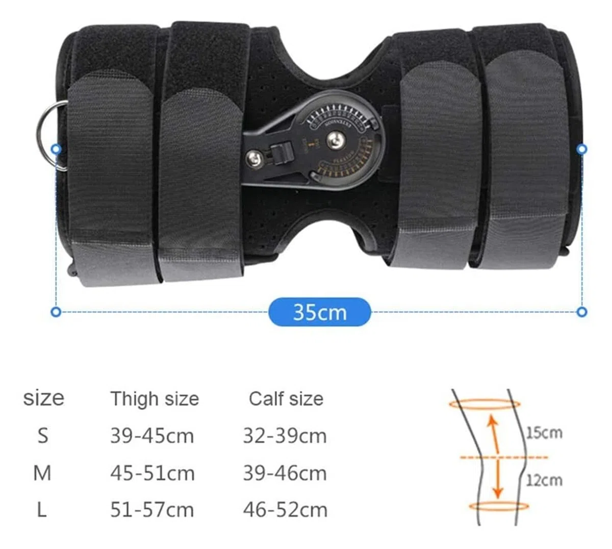 Attelle de Genou Réglable Protecteur de Sport Respirant Manches de Jambe Orthèse de Genou Amovible Attelle pour la Stabilité du Genou Aide à la Récupération Tendinite Soulagement de la Douleur 22.7.