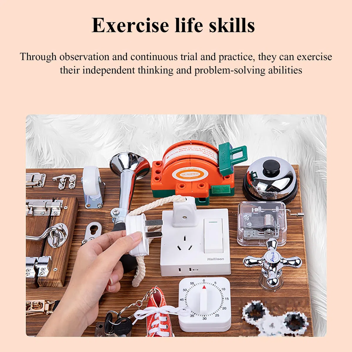 Tableau d'activités sensoriel, Panneau de Manipulation Manuelle pour développer la Concentration, Jeu éducatif Stimulant pour Les Loisirs et l'apprentissage