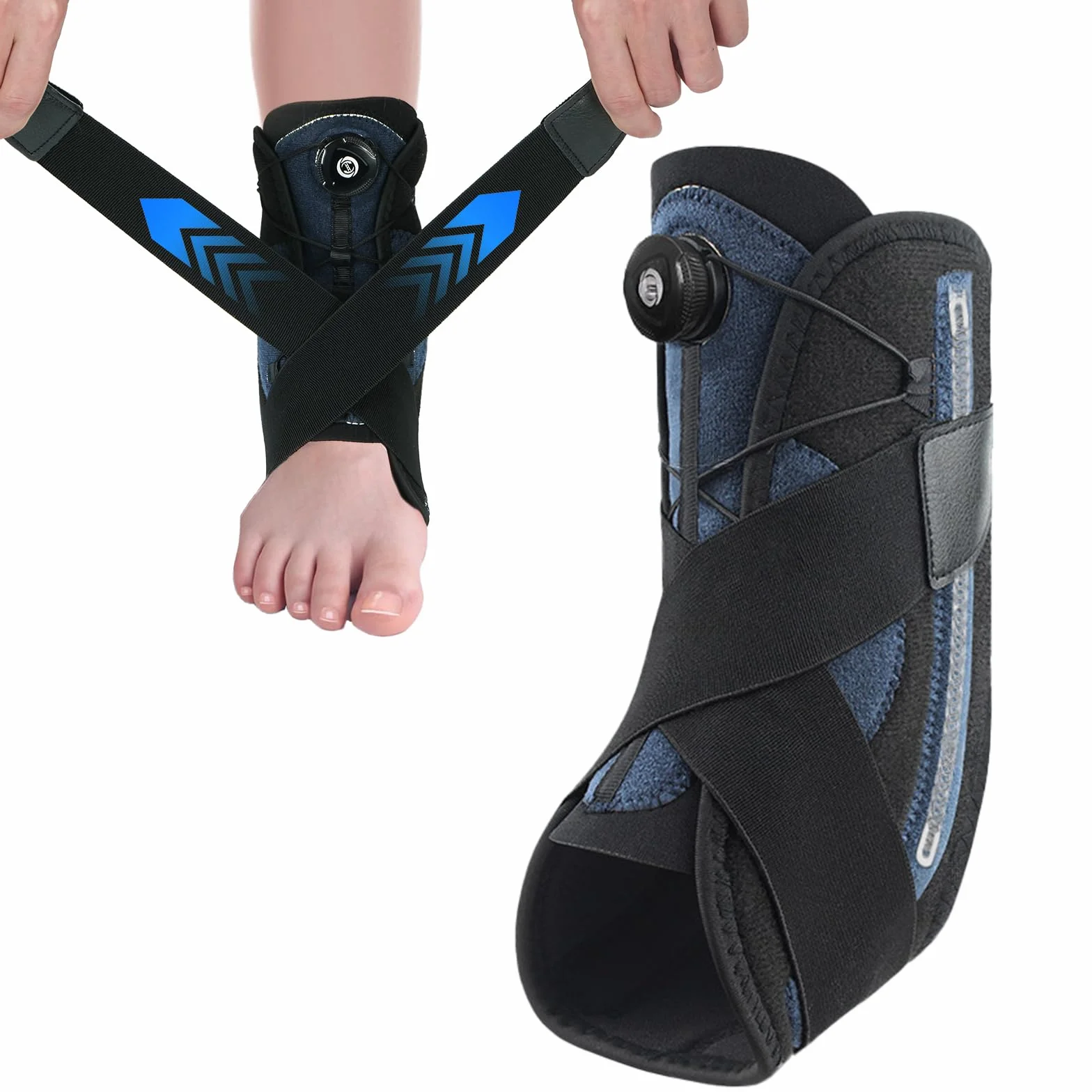 Chevillere Entorse Réglable avec bouton rotatif Attelle Cheville entorse Chevillère Stabilisatrice Rigide Chevillere de Maintien Sport pour Soulagement Blessures Protège de la cheville M