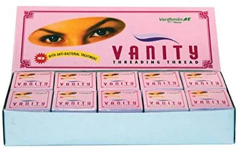 VARDHMAN Lot de 10 bobines de fil de coton antibactérien pour épilation du visage et sourcils 300 m