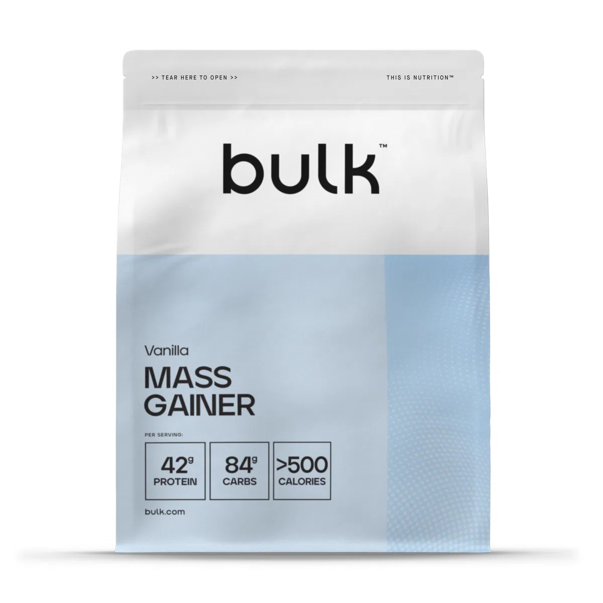 Bulk Gainer Complet | Vanille | 6 portions | 42g de protéines par portion | 84g glucides | 500 kcal par portion | Gainer hypercalorique | Soutient croissance et maintien musculaires | 1kg