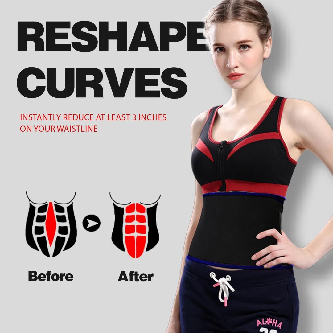Artefact tendance, ceinture cachée avec revêtement argenté, un nouveau choix pour le sport et la beauté du corps, la réduction de la graisse et la réduction de l'abdomen en une seule étape, bleu,