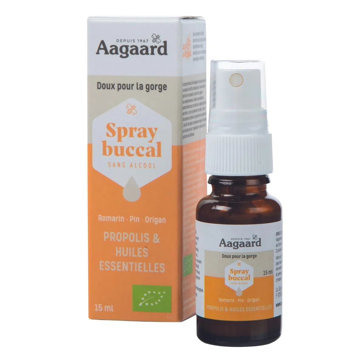 Aagaard - Propoline spray buccal - vaporisateur 15 ml - Hygiène de la gorge, soulage les gorges irri