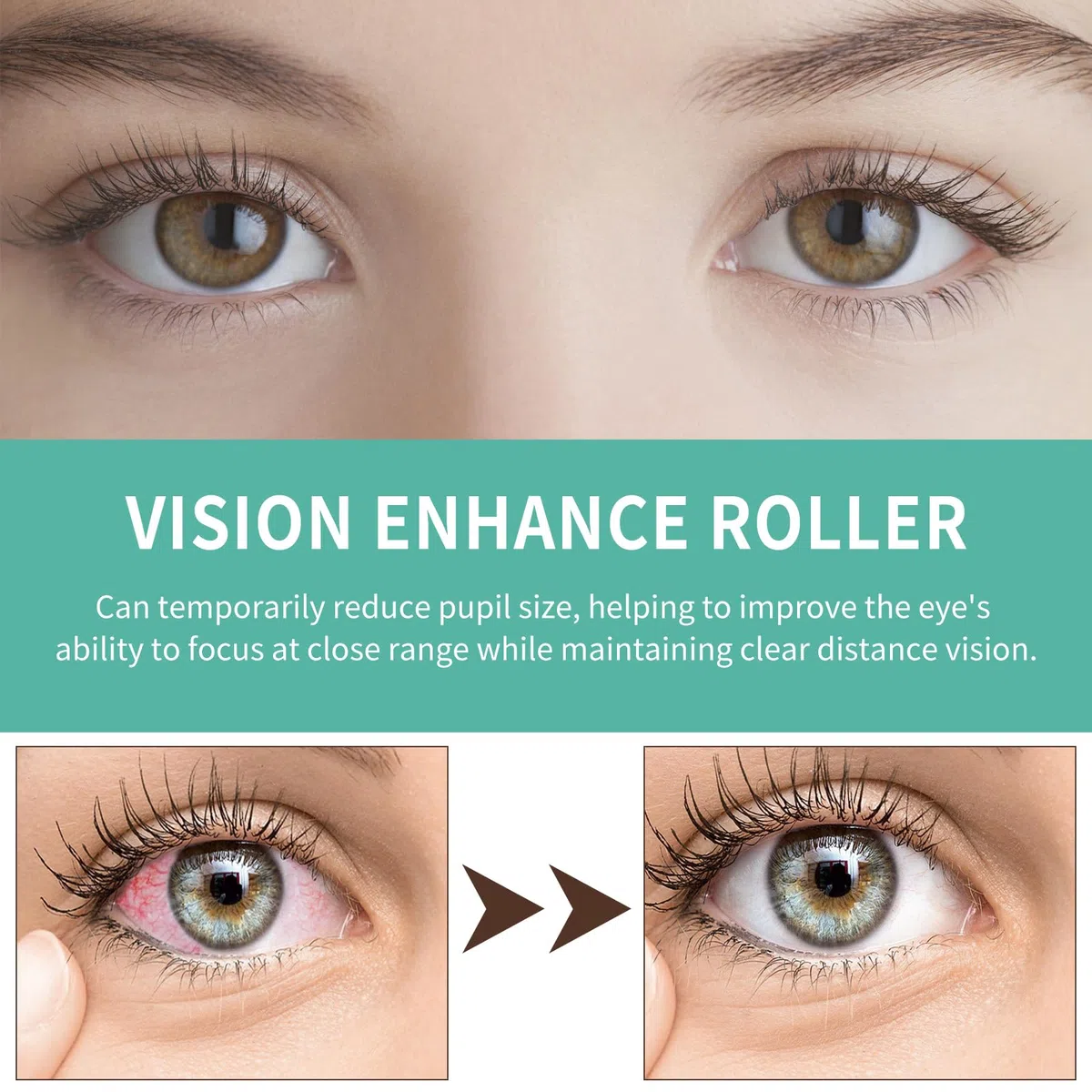 Vision Enhance Roller, Lot de 2 rouleaux de massage pour les yeux fatigués, gonflements et cernes, soulage la fatigue oculaire et améliore la clarté visuelle