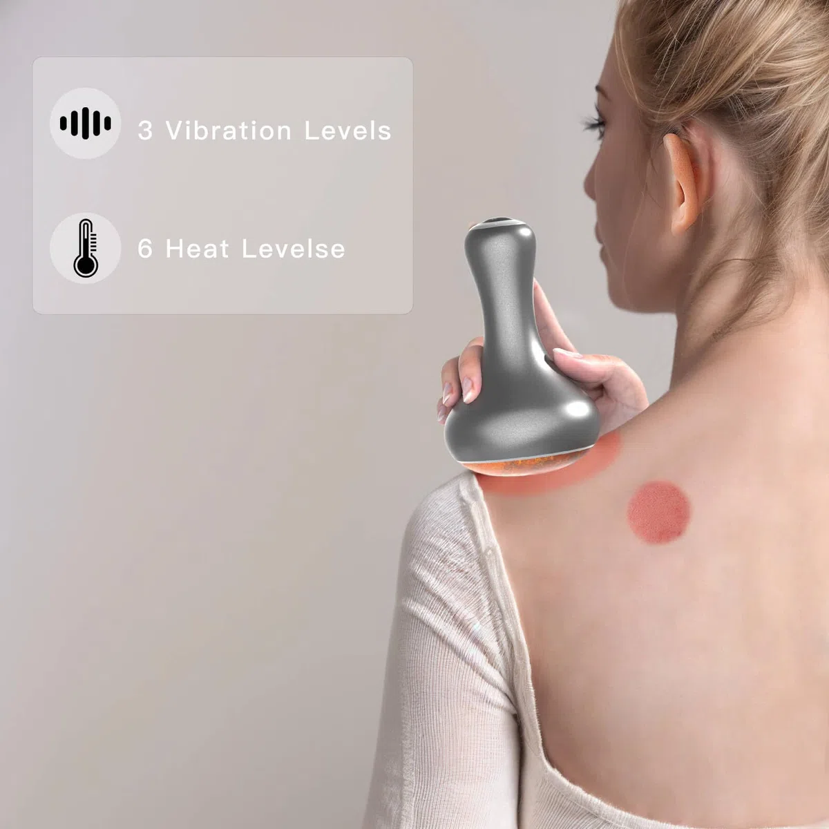Pierres chaudes pour massage, massage musculaire avec chauffage, pierre bian naturelle sans fil Gua Sha pour la maison et le spa