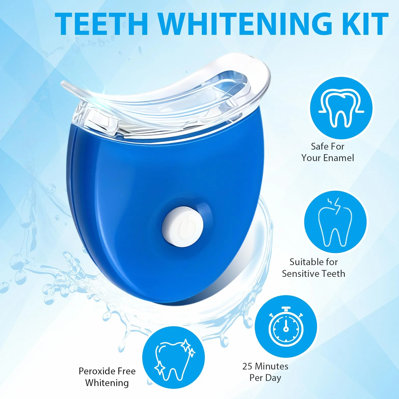 Kit de Blanchiment Dentaire, 10 Gels Blanchissants + 2 Plateaux Dentaires, Élimine les Taches Profondes, Soin blanchissant dentaire, Usage Quotidien