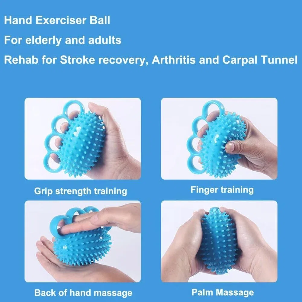 Balle d'exercice pour la main - Pour soulager le stress - Pour améliorer la flexibilité, soulager les doigts et le poignet, pour la rééducation, l'arthrite, le canal carpien