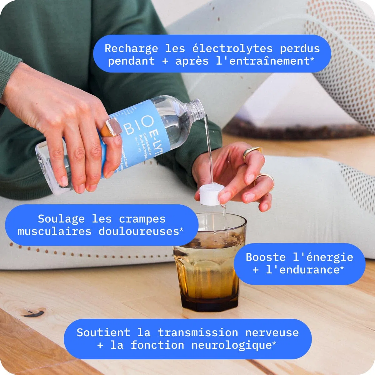 BodyBio e-Lyte Électrolytes pour Hydratation, Énergie et Soulagement des Crampes, Sans Sucre ni Arômes Artificiels 4 Fl oz
