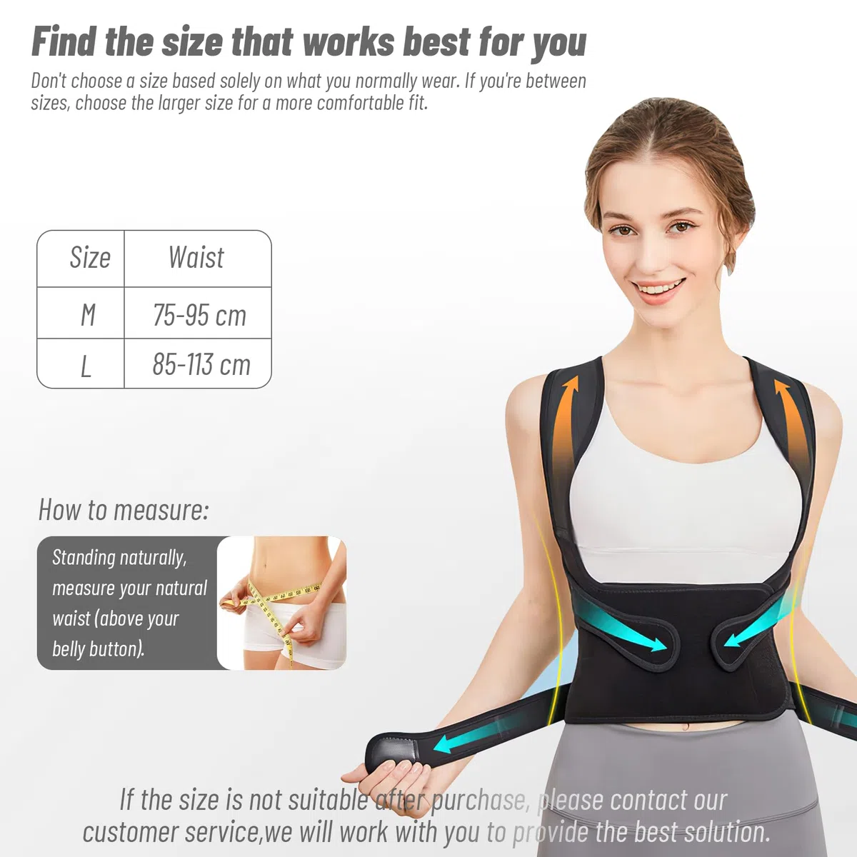 Zikenis Correcteur de Posture, correcteur de posture pour femmes et hommes, ceinture de soutien dorsal réglable, correcteur de soutien dorsal, pour soulager les maux de dos et la cyphose (Noir, L)
