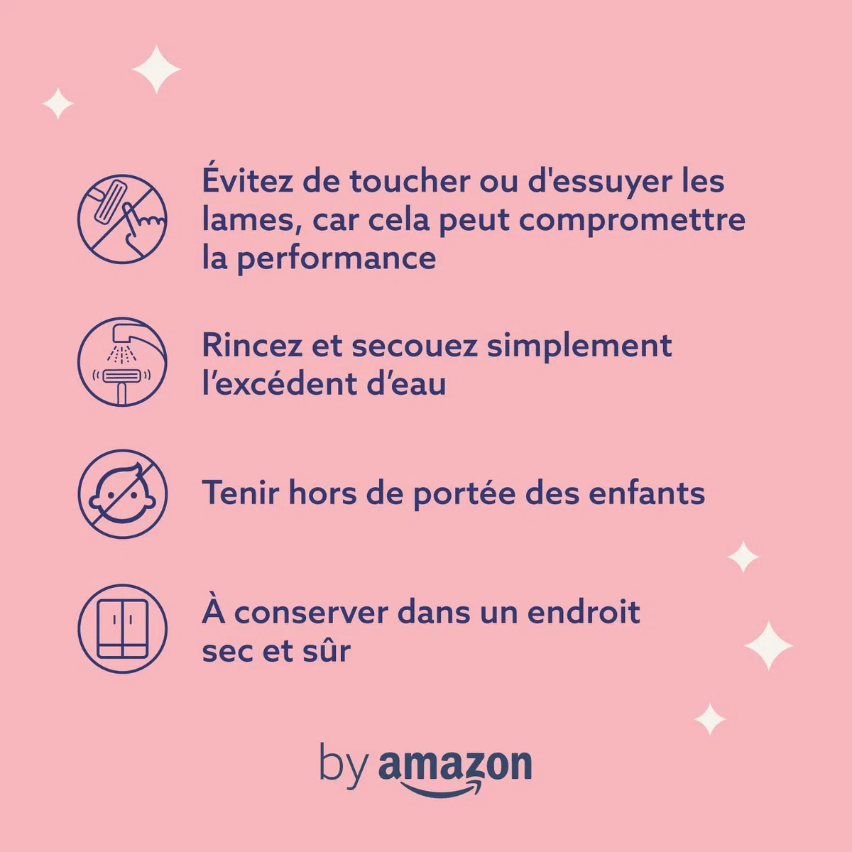 by Amazon Lot de 10 recharges pour rasoir à 5 lames pour femme, 10 pièces